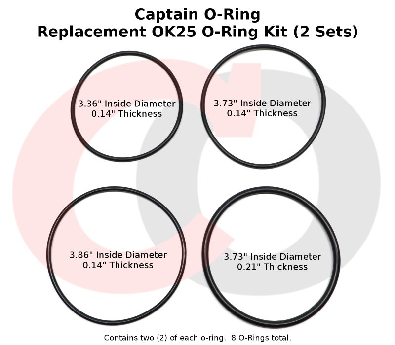 Captain O-Ring - Replacement OK25 O-Rings Compatible with OmniFilter OB1, WH5, U25 Water Filter Housings (2 Sets, 8 O-Rings) - Image 2